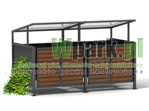 Wiata śmietnikowa BOKS 07 na cztery pojemniki 240 L