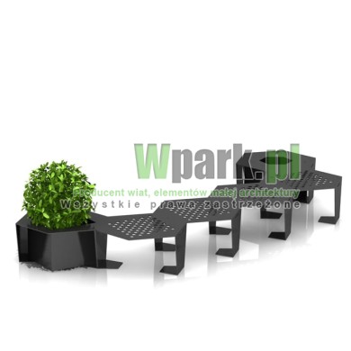 Ławka BEEA 08 z donicą i koszem