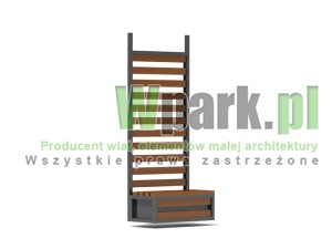 Ściana drewno z ławką 900 mm