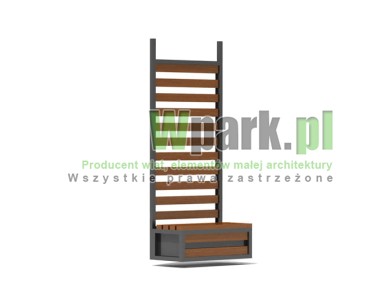 Ściana drewno z ławką 900 mm