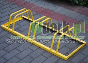Stojak rowerowy stalowy kolor żółty na 3 stanowiska (kod:3027/3/S/P/Żółty)