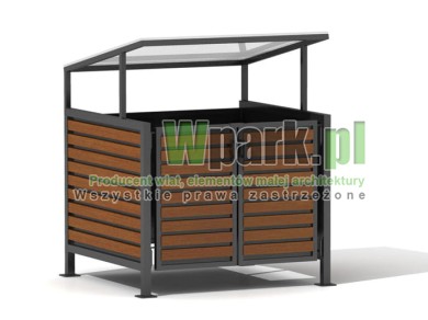 Wiata śmietnikowa BOKS 12 na jeden pojemnik do 1100 L