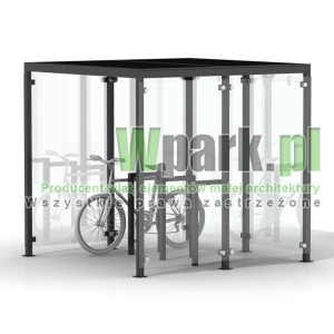 Wiata na rowery GLAS ściany szklane na 6 rowerów