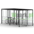 Wiata na rowery GLAS 02 ściany szklane na 12 rowerów