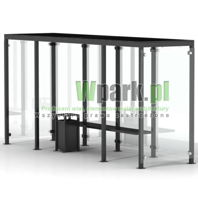 Palarnia GLAS 04 z ławką ściany szklane