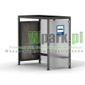 Przystanek GLAS z tablicą informacyjną ściany szklane
