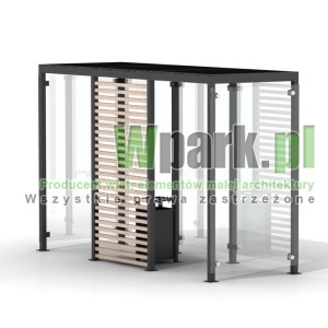 Palarnia GLAS 02 ściany szklane i drewno