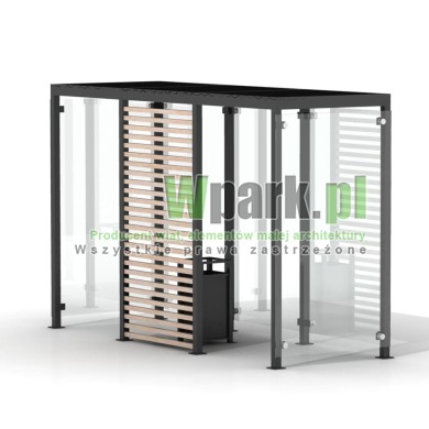 Palarnia GLAS 02 ściany szklane i drewno