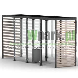 Palarnia GLAS 03 ściany szklane i drewno