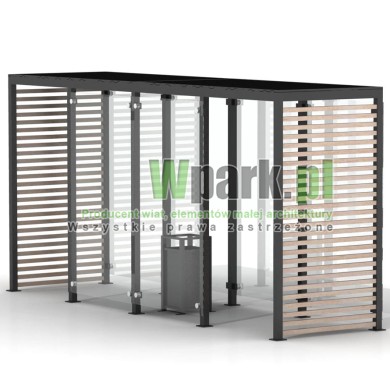 Palarnia GLAS 03 ściany szklane i drewno