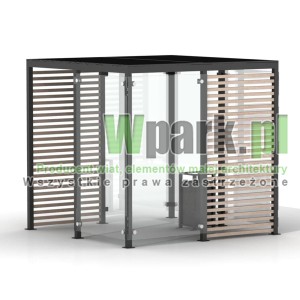 Palarnia GLAS 04 ściany szklane i drewno