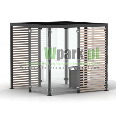 Palarnia GLAS 04 ściany szklane i drewno