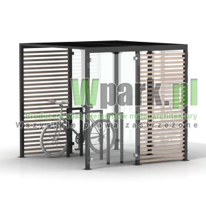 Wiata na rowery GLAS ściany szklane na 6 rowerów