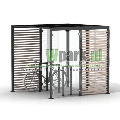 Wiata na rowery GLAS ściany szklane na 6 rowerów