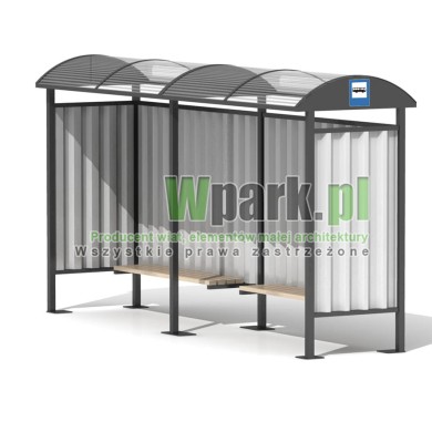 Przystanek DECO 04 ściany blacha falista