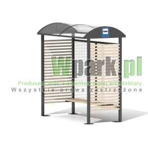 Przystanek DECO 09 ściany drewno i poliwęglan komorowy