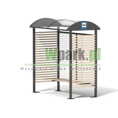 Przystanek DECO 09 ściany drewno i poliwęglan komorowy