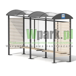 Przystanek DECO 10 ściany drewno i poliwęglan komorowy