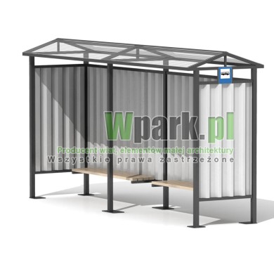 Przystanek TRIO 04 ściany blacha falista