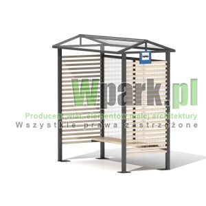 Przystanek TRIO 09 ściany drewno i poliwęglan komorowy