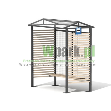 Przystanek TRIO 09 ściany drewno i poliwęglan komorowy