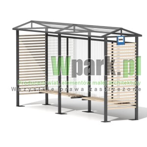 Przystanek TRIO 10 ściany drewno i poliwęglan komorowy