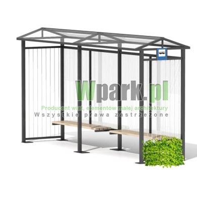 Przystanek TRIO 12 ściany linki dla roślin, poliwęglan komorowy