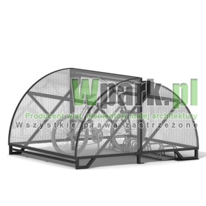 Wiata na rowery ŻÓŁW aluminiowa malowana - na 4 do 6 rowerów