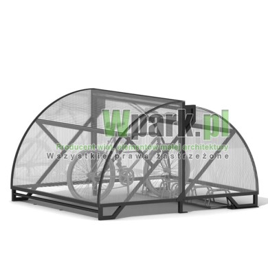 Wiata na rowery ŻÓŁW aluminiowa malowana - na 4 do 6 rowerów