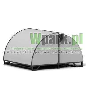 Wiata na rowery ŻÓŁW aluminiowa malowana - na 4 do 6 rowerów