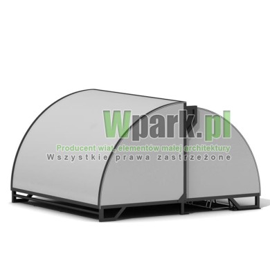 Wiata na rowery ŻÓŁW aluminiowa malowana - na 4 do 6 rowerów