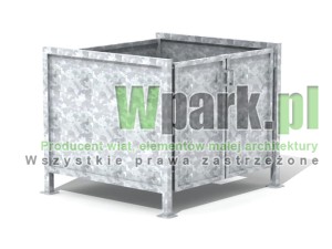 Osłona cynkowana BOKS 08 na jeden pojemnik do 1100 L