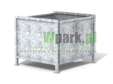 Osłona cynkowana BOKS 08 na jeden pojemnik do 1100 L