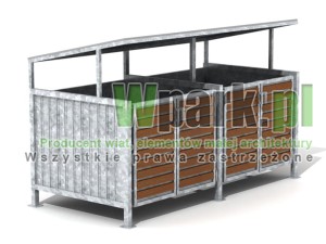 Wiata cynkowana BOKS 14 na dwa pojemnik do 1100 L