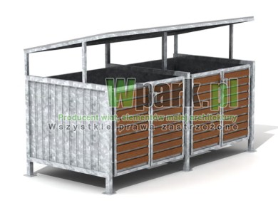 Wiata cynkowana BOKS 14 na dwa pojemnik do 1100 L
