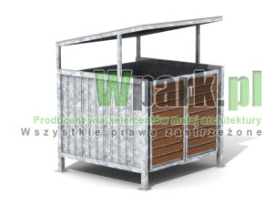 Wiata cynkowana BOKS 12 na jeden pojemnik do 1100 L