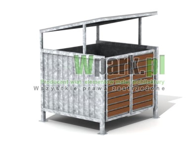 Wiata cynkowana BOKS 12 na jeden pojemnik do 1100 L