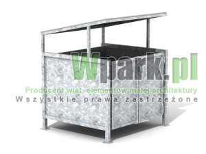 Wiata cynkowana BOKS 15 na jeden pojemnik do 1100 L