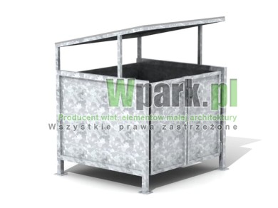 Wiata cynkowana BOKS 15 na jeden pojemnik do 1100 L