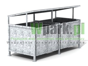 Wiata cynkowana BOKS 16 na dwa pojemniki do 1100 L