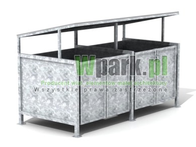 Wiata cynkowana BOKS 16 na dwa pojemniki do 1100 L