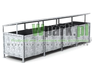 Wiata cynkowana BOKS 17 na cztery pojemniki do 1100 L