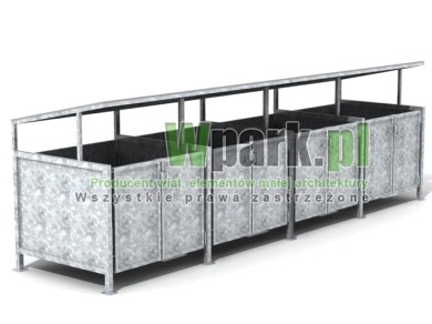 Wiata cynkowana BOKS 17 na cztery pojemniki do 1100 L