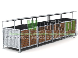 Wiata cynkowana BOKS 18 na cztery pojemniki do 1100 L