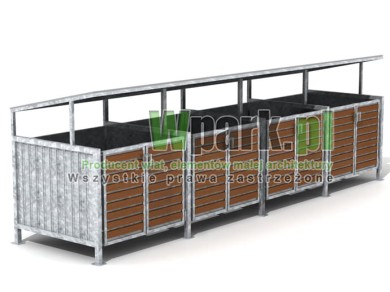 Wiata cynkowana BOKS 18 na cztery pojemniki do 1100 L