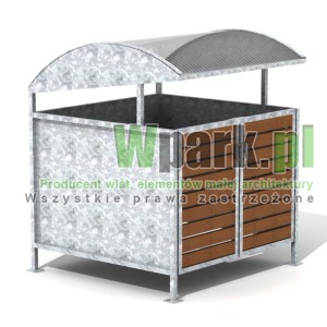 Wiata cynkowana BOKS DECO 01 na jeden pojemnik do 1100 L