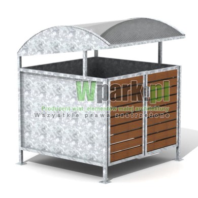 Wiata cynkowana BOKS DECO 01 na jeden pojemnik do 1100 L
