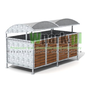 Wiata cynkowana BOKS DECO 02 na dwa pojemniki do 1100 L