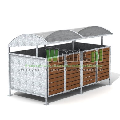Wiata cynkowana BOKS DECO 02 na dwa pojemniki do 1100 L