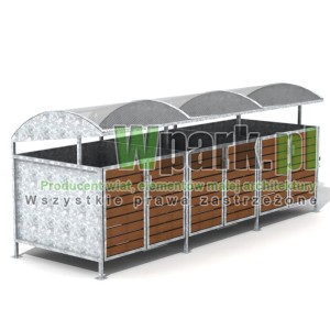 Wiata cynkowana BOKS DECO 03 na trzy pojemniki do 1100 L